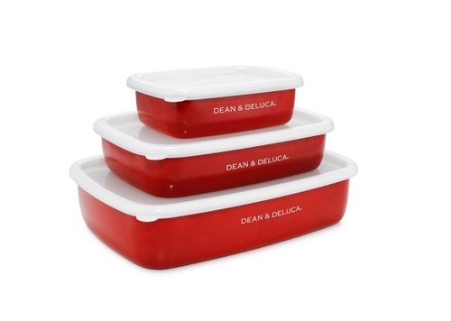 딘&amp;델루카 크리스마스 한정 법랑 컨테이너 레드 / Dean&amp;Deluca Enamel Container Red
